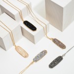 Wholesale long Necklace Oblong Rhinestone Glitter Pendant Pendant Adjustable Ext