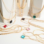 Wholesale layered Gold Chain Necklace Crystal Pendant Long