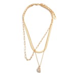 Wholesale layered Chain Link Necklace Initial Pendant Long