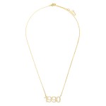 Wholesale white Gold Dipped Birth Year Necklace CZ Accents White Gold Dipped Adj