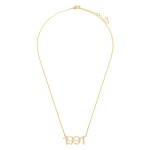 Wholesale gold Dipped Birth Year Necklace CZ Accents Gold Dipped Adjustable Leng