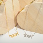 Wholesale gold Dipped Birth Year Necklace CZ Accents Gold Dipped Adjustable Leng