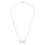 Wholesale white Gold Dipped Birth Year Necklace CZ Accents White Gold Dipped Adj