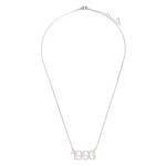 Wholesale white Gold Dipped Birth Year Necklace CZ Accents White Gold Dipped Adj