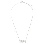 Wholesale white Gold Dipped Birth Year Necklace CZ Accents White Gold Dipped Adj