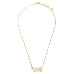 Wholesale gold Dipped Birth Year Necklace CZ Accents Gold Dipped Adjustable Leng