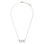 Wholesale white Gold Dipped Birth Year Necklace CZ Accents White Gold Dipped Adj