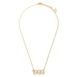 Wholesale gold Dipped Birth Year Necklace CZ Accents Gold Dipped Adjustable Leng