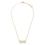 Wholesale gold Dipped Birth Year Necklace CZ Accents Gold Dipped Adjustable Leng