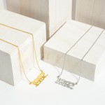 Wholesale birth Year Necklace Gold Dipped Adjustable Lengths