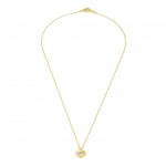 Petite Gold Dipped Necklace With Geometric Charm and Rhinestone Center

- Approximately 16" Length