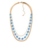 Wholesale gold Layered Necklace Flower Beads