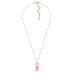 Short Gold Tone Necklace Featuring Candy Bear Charm With Rhinestone Accents and Enamel Heart

- Approximately 16" Length
- 3" Extender