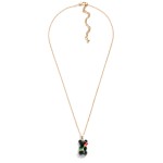 Short Gold Tone Necklace Featuring Candy Bear Charm With Rhinestone Accents and Enamel Rose

- Approximately 16" Length
- 3" Extender