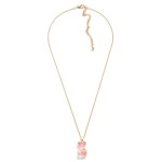 Wholesale short Gold Necklace Candy Bear Charm Pearl Rhinestone Accents Extender