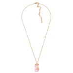 Short Gold Tone Necklace Featuring Candy Bear Charm With Pearl and Rhinestone Accents

- Approximately 16" Length
- 3" Extender