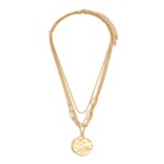 Wholesale three Piece Layered Necklace Set Disc Pendant