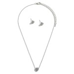 Wholesale rhinestone Heart Stud Earring Necklace Set