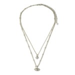 Layered Chain Link Metal Tone Necklace Featuring Evil Eye Charm

- Approximately 16" Length With 3" Extender