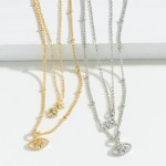Wholesale layered Chain Link Metal Necklace Evil Eye Charm Extender