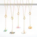 Wholesale chain Link Necklace Wire Wrapped Stone