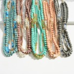 Wholesale set Three Beaded Necklaces Metal Accents