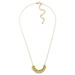 Wholesale gold Wood Beaded Arch Necklace L Extender L