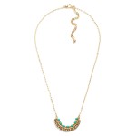 Wholesale gold Wood Beaded Arch Necklace L Extender L