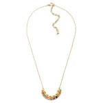 Wholesale gold Wood Beaded Arch Necklace L Extender L