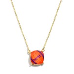 Wholesale chain Link Necklace Rhinestone Orange Purple Football Pendant L Extend