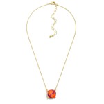 Wholesale chain Link Necklace Rhinestone Orange Purple Football Pendant L Extend