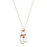 Wholesale dainty Chain Link Necklace Enamel Polar Bear Charm L Extender L