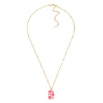 Wholesale gold Chain Link Necklace Enamel Flower Checker Pendant L Extender L