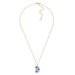 Wholesale gold Chain Link Necklace Enamel Flower Checker Pendant L Extender L