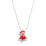 Wholesale gold Ball Chain Link Necklace Glass Santa Charm L Extender