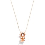 Gold Tone Ball Chain Necklace Featuring Glass Reindeer Pendant.

- Approximately 18" L
- Extender 2.5" L