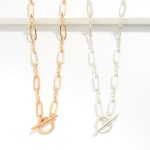 Toggle Paper Clip Chain Link Necklace 

- Approximately 16" L