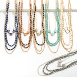 Wholesale layered Beaded Gold Necklace Stone Station Accents L