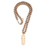 Wholesale wood Beaded Necklace Hammered Cross Pendant L Extender L Pendant L W
