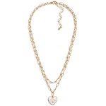 Wholesale chain Link Beaded Necklace Enamel Evil Eye Heart Charm L Extender L