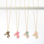 Wholesale flower Roller Skate Pendant Chain Link Necklace L