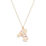 Wholesale flower Roller Skate Pendant Chain Link Necklace L