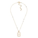 Wholesale gold Chain Link Necklace Enamel Pearl Initial Pendant L Extender L