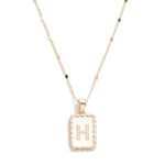 Wholesale gold Chain Link Necklace Enamel Pearl Initial Pendant L Extender L