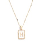 Wholesale gold Chain Link Necklace Enamel Pearl Initial Pendant L Extender L