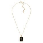 Wholesale gold Chain Link Necklace Enamel Pearl Initial Pendant L Extender L