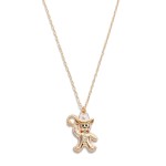 Chain Link Necklace Featuring Western Cowboy Gingerbread Man Pendant.

- Approximately 16" L
- Extender 2" L