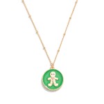 Wholesale chain Link Necklace Enamel Gingerbread Man Pendant L Extender L
