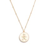 Wholesale chain Link Necklace Enamel Gingerbread Man Pendant L Extender L
