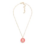 Wholesale chain Link Necklace Enamel Gingerbread Man Pendant L Extender L